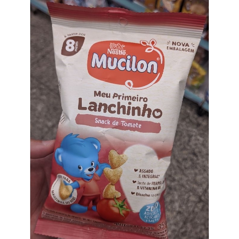 Mucilon Meu Primeiro Lanchinho 35g | Snack Infantil a partir de 8 Meses – Milho, Tomate ou Laranja e Banana