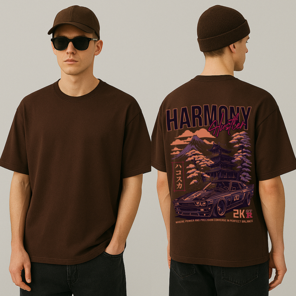 Blusa Larga Camiseta Oversized Estampada Harmony Premium Casual Algodão Swag Lnçamento Tshirt