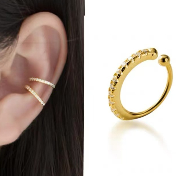 Feeling 316L Hot 1 Pc Helix Cartilagem Conch Falso Piercing Jóias Ajustável Cz Ear Cuff Brinco Bijuteria