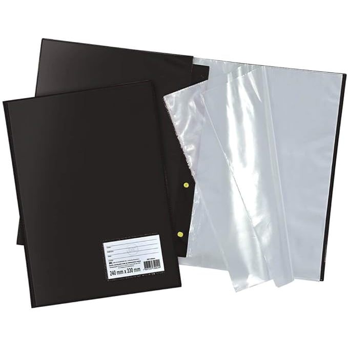 Pasta Catálogo Ofício Preta 50 Envelopes Dac / Escritório / Professor / Organização / Papelaria