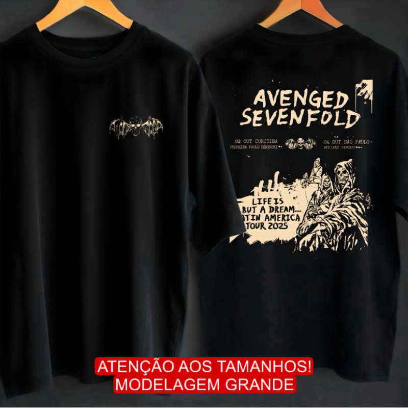 Camiseta Oversized Avenged Sevenfold LIBAD Tour Latin America 2025/2026