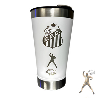 Copo Térmico Cerveja Com Tampa Aço Inox Time Santos 473ML em Oferta na Shopee