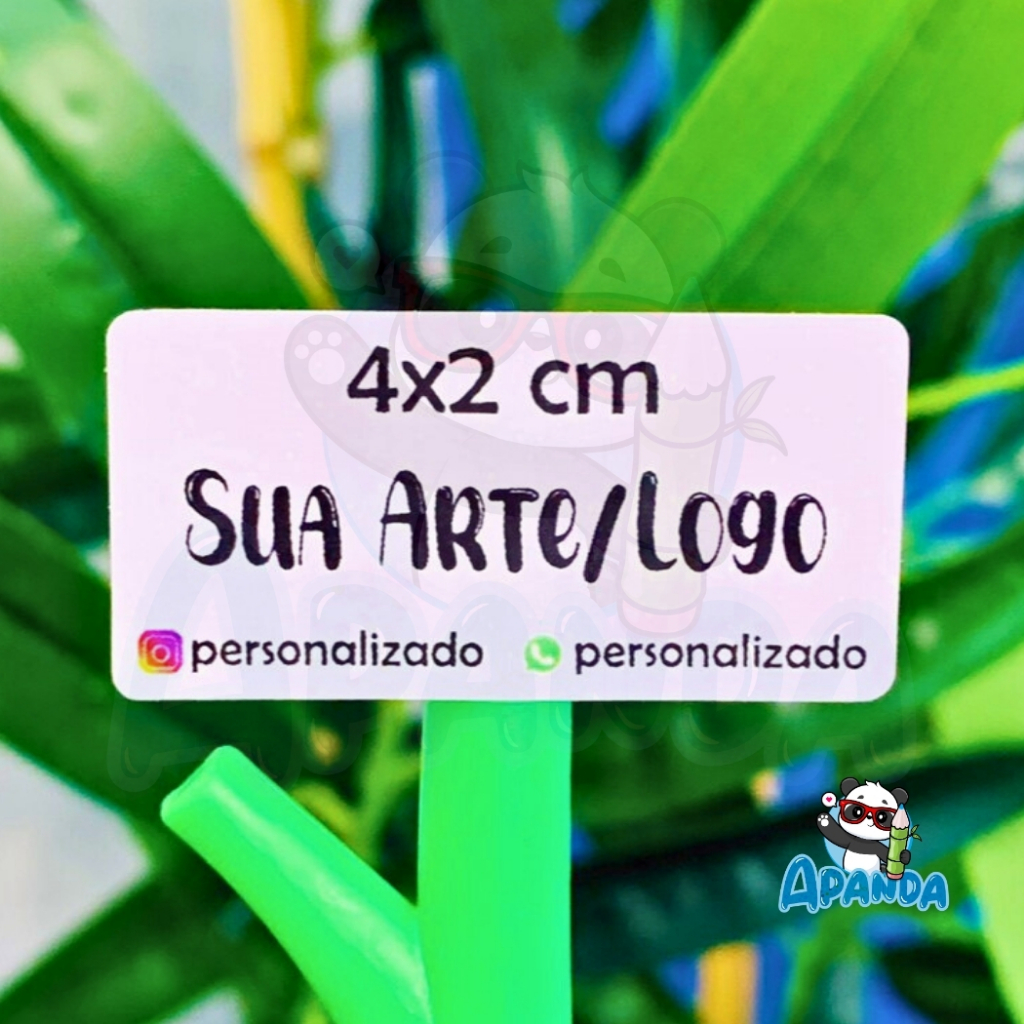 Adesivo Personalizado 4x2 cm - Com Sua Arte ou Logo