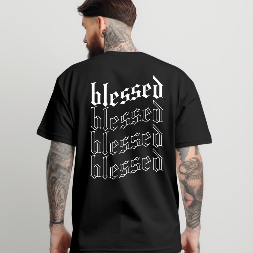 Camiseta Streetwear Oversized Unissex Algodão Blessed Casual e Estilosa