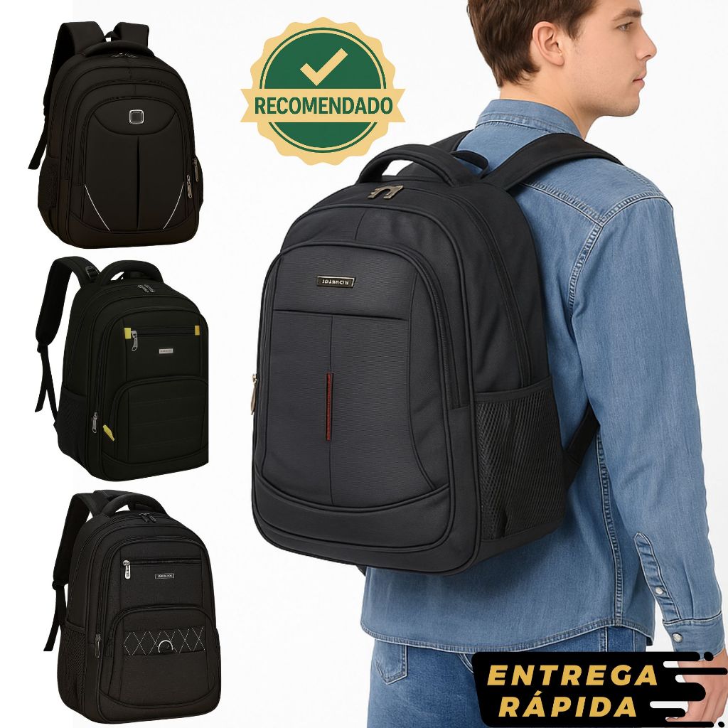 Mochila De Viagem Masculina Feminina Grande Impermeável Reforçada Executiva Para Notebook Trabalho