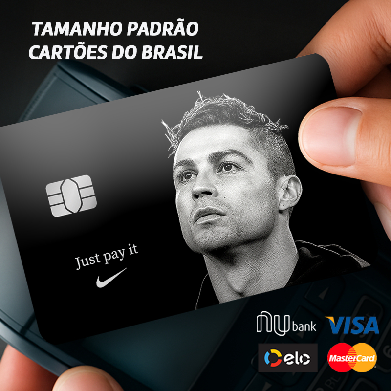 Película Adesiva para Cartão Cristiano Ronaldo, CR7, Goat, Futebol, Jogadores – Skin Card