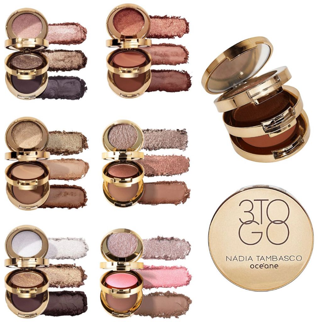 Trio de Sombras Nádia Tambasco Océane – 3 To Go Palette 7,8g Alta Pigmentação