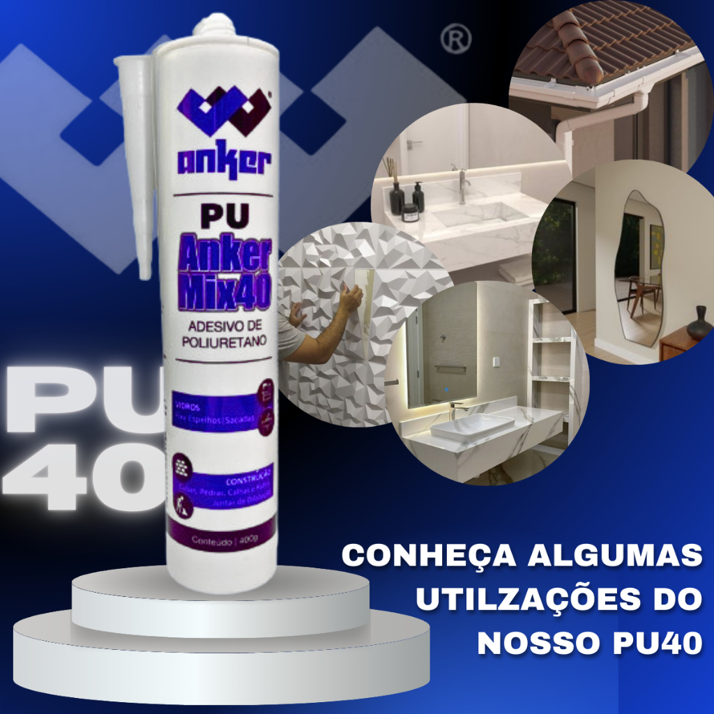 Pu 40 Branco Instalação Piscina Cola embaixo d'água