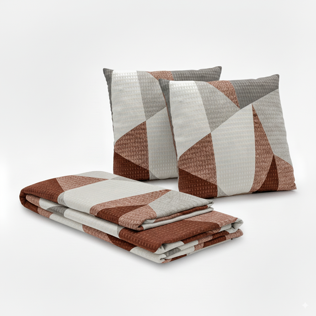 Kit Completo Queen | Peseira + 2 Capas de Almofadas Piquet Favinho