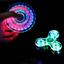 Spinner Luminoso de Mão Luz LED Colorida Brinquedo Anti-Stress Infantil Adulto