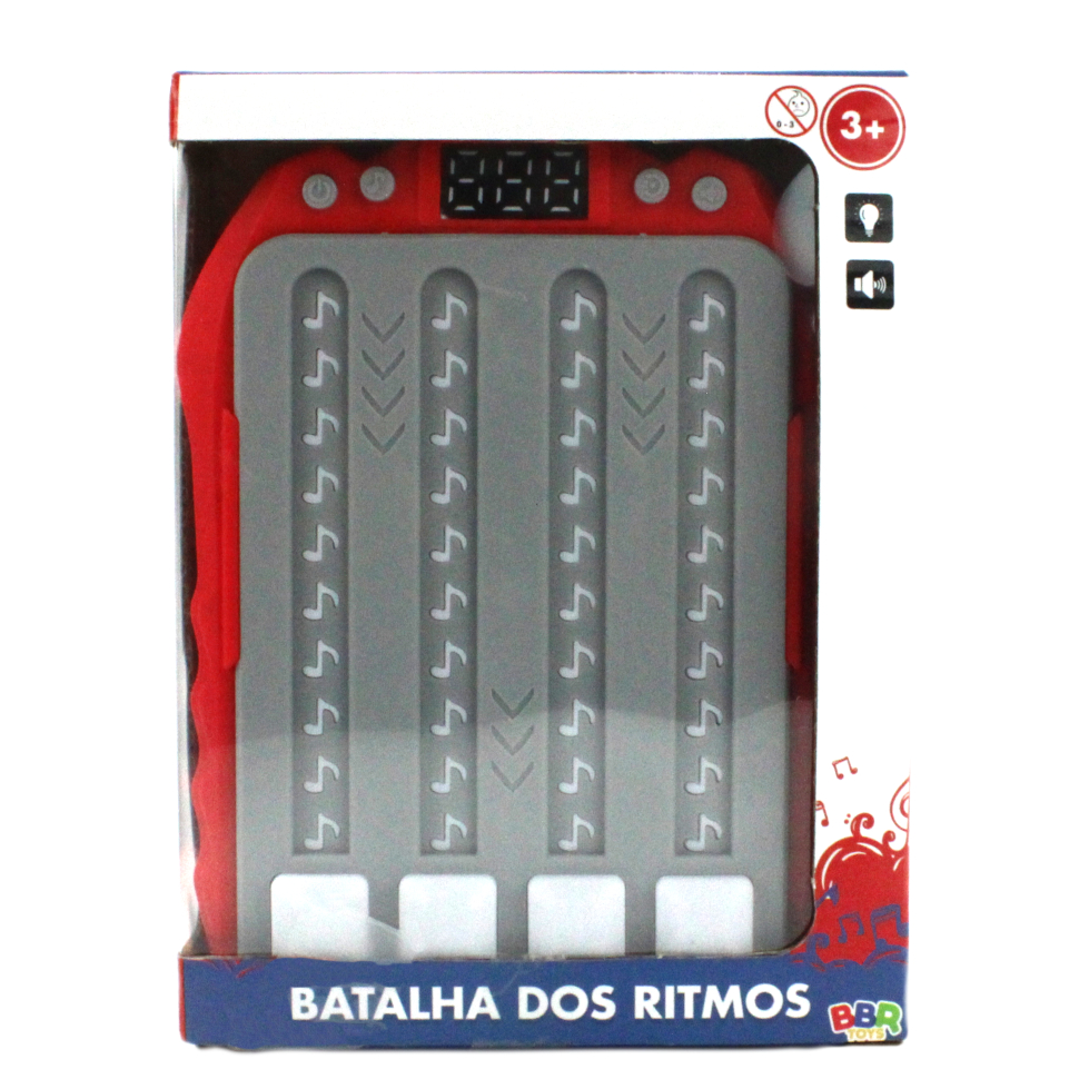 Jogo Batalha Ritmos Estilo Guitar Hero Brinquedo Musical Eletrônico Infantil Botões Som Luzes BBR Toys 6 Anos+