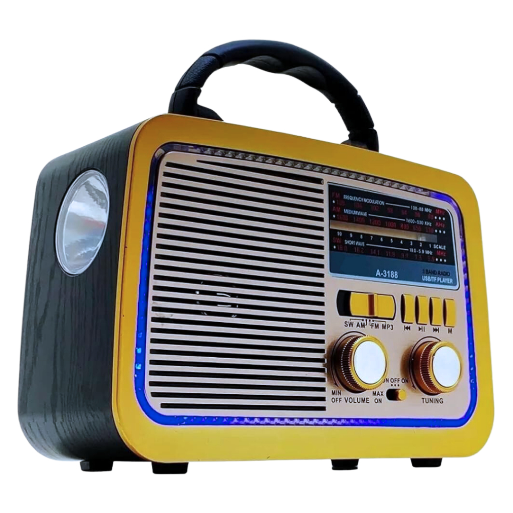 Rádio Retrô AM FM Bluetooth Vintage Portátil Bateria Recarregável Bivolt Som de Qualidade em Oferta na Shopee