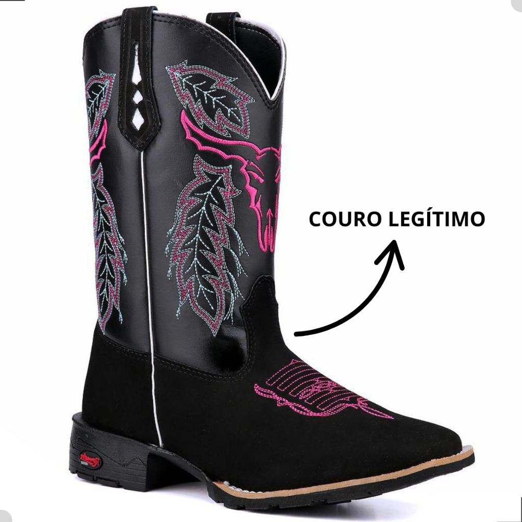 Bota Feminina Texana Western Cowgirl Modelo AnaCastela em Couro Crazy Horse Linha Premium Lançamento