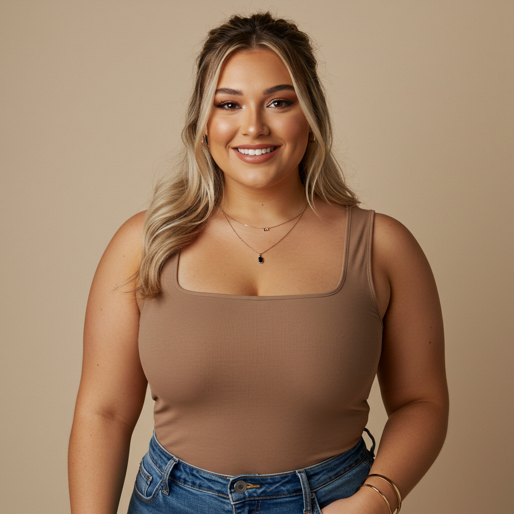 Regata Blusinha Feminina Básica Gola Quadrada Em Poliamida