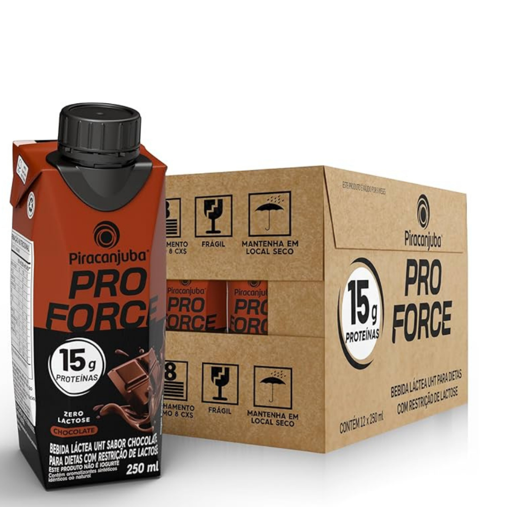 Kit 12 Bebida Lactea Pro Force 15g Proteina Piracanjuba Chocolate 250ml em Oferta na Shopee