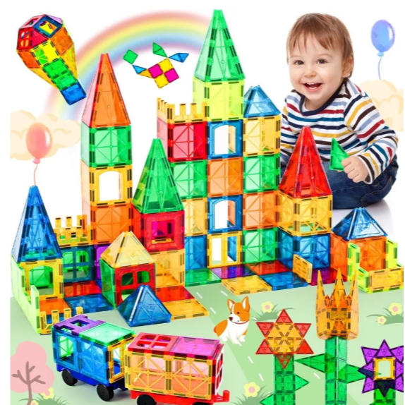 Blocos de Montar Magnéticos Construção Brinquedo Com Imã Educativo Infantil