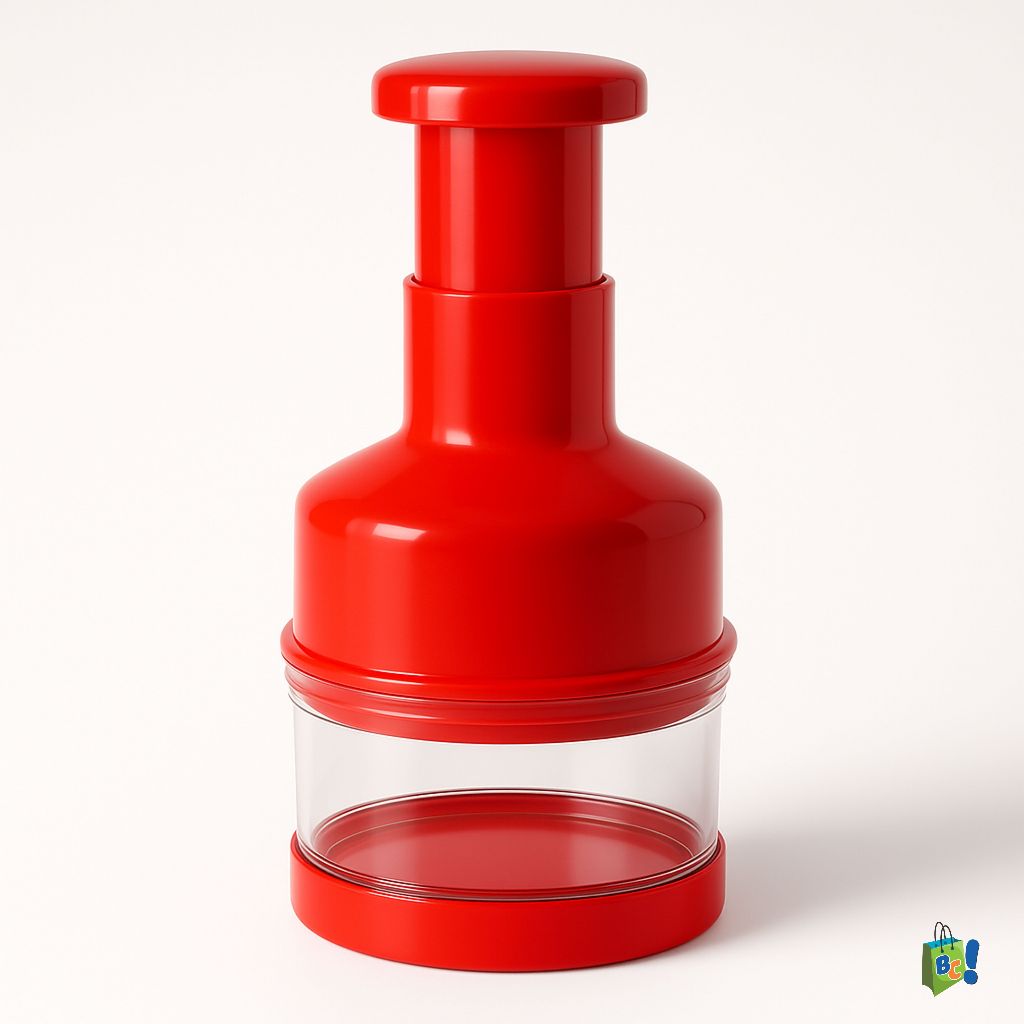 Triturador Manual por Pressão de Legumes e Temperos 21 cm Leve Compacto Lâminas Inox Cortes Uniformes Fácil de Limpar