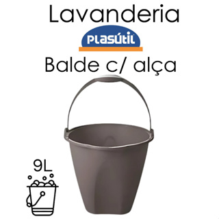 Balde c/ Alça 8L /Linha Kit de lavanderia - Plasútil - Praticidade, durabilidade e organizição em Oferta na Shopee