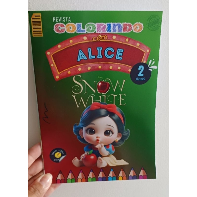 20 Livrinho de Colorir Branca de Neve Baby Personalizado com Nome e Idade Festa Infantil Aniversário