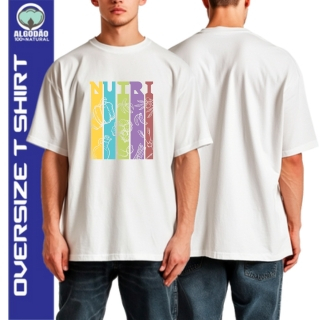 Camiseta Oversized Curso Nutrição Unissex Estampa Nutri Premium 100% Algodão #12