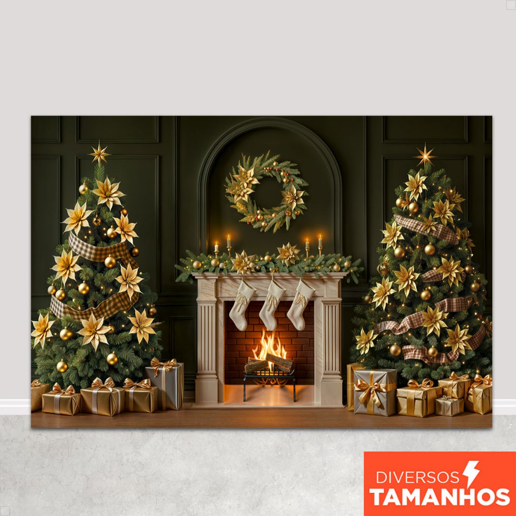 Fundo Fotográfico Natal Cenário Árvore Natalina para Fotos Em Tecido Sublimado - FNT-824