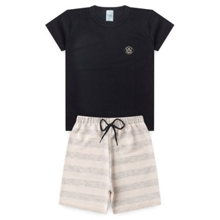 Conjunto Infantil Menino Roupa de Criança masculino Bermuda e Camiseta Atacado Barato L08 em Oferta na Shopee
