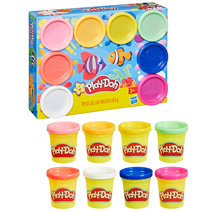 Massinha Play-Doh 8 Potes - Hasbro G1887 em Oferta na Shopee