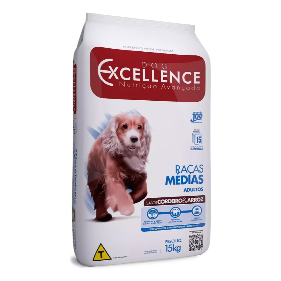 Ração Dog Excellence Raças Medias Cordeiro 15Kg
