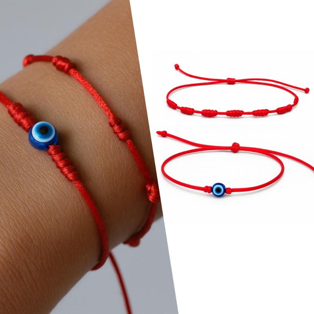 Kit Pulseira 7 Nós + Olho Grego – Proteção em Dobro, Estilo em Dose Dupla em Oferta na Shopee