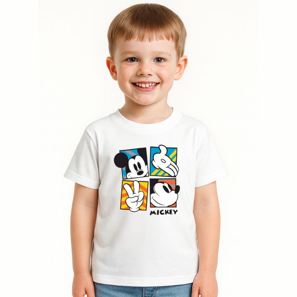 Camiseta Mickey Infantil Masculina Menino De Algodão Premium Moderna