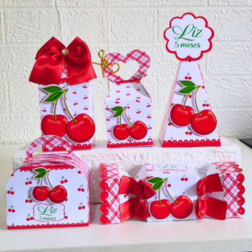 Personalizados Cerejinha (PEGUE E MONTE) | Kit Festa Personalizado Lembrancinhas e Mimos
