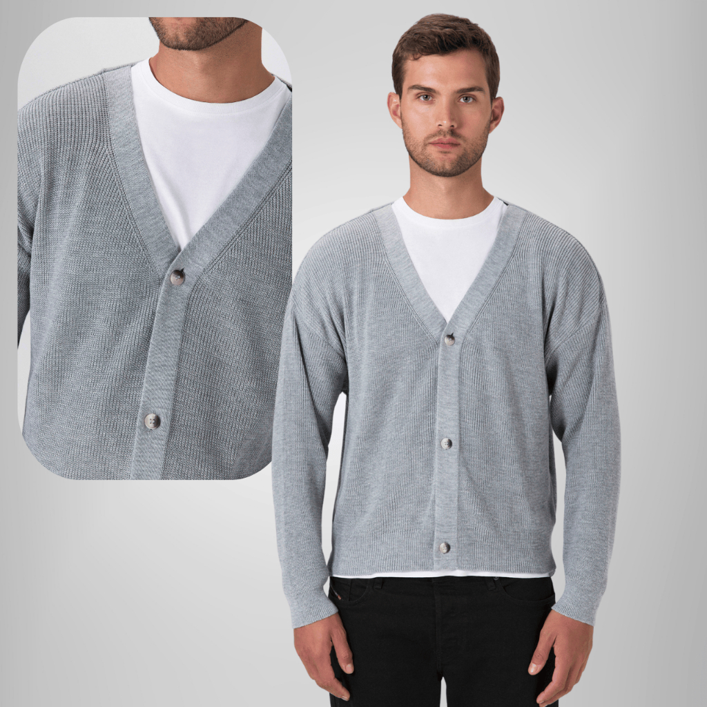 Blusa Masculina Suéter Tricot Elegante Casual Meia Estação Cardigan Botões