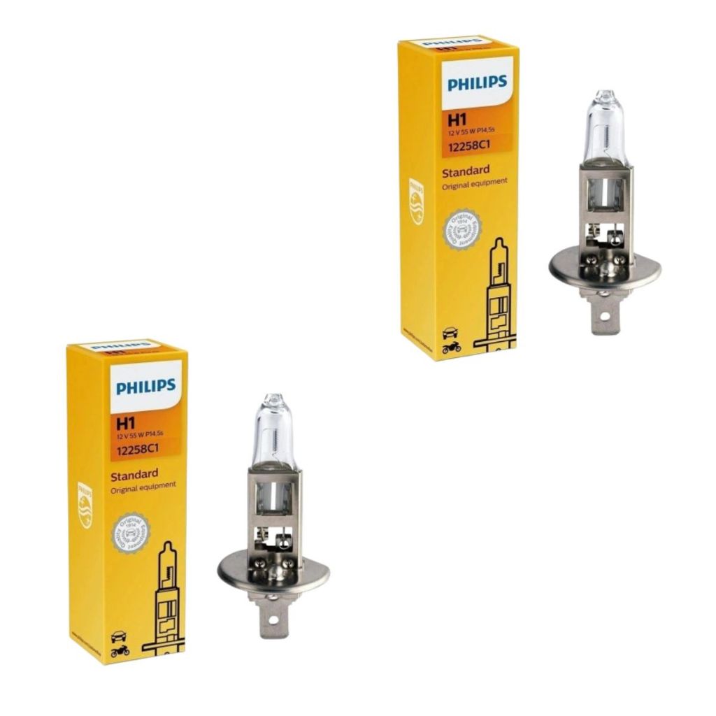 Par Lâmpadas Farol H1 Philips Halogena 12v 55w em Oferta na Shopee