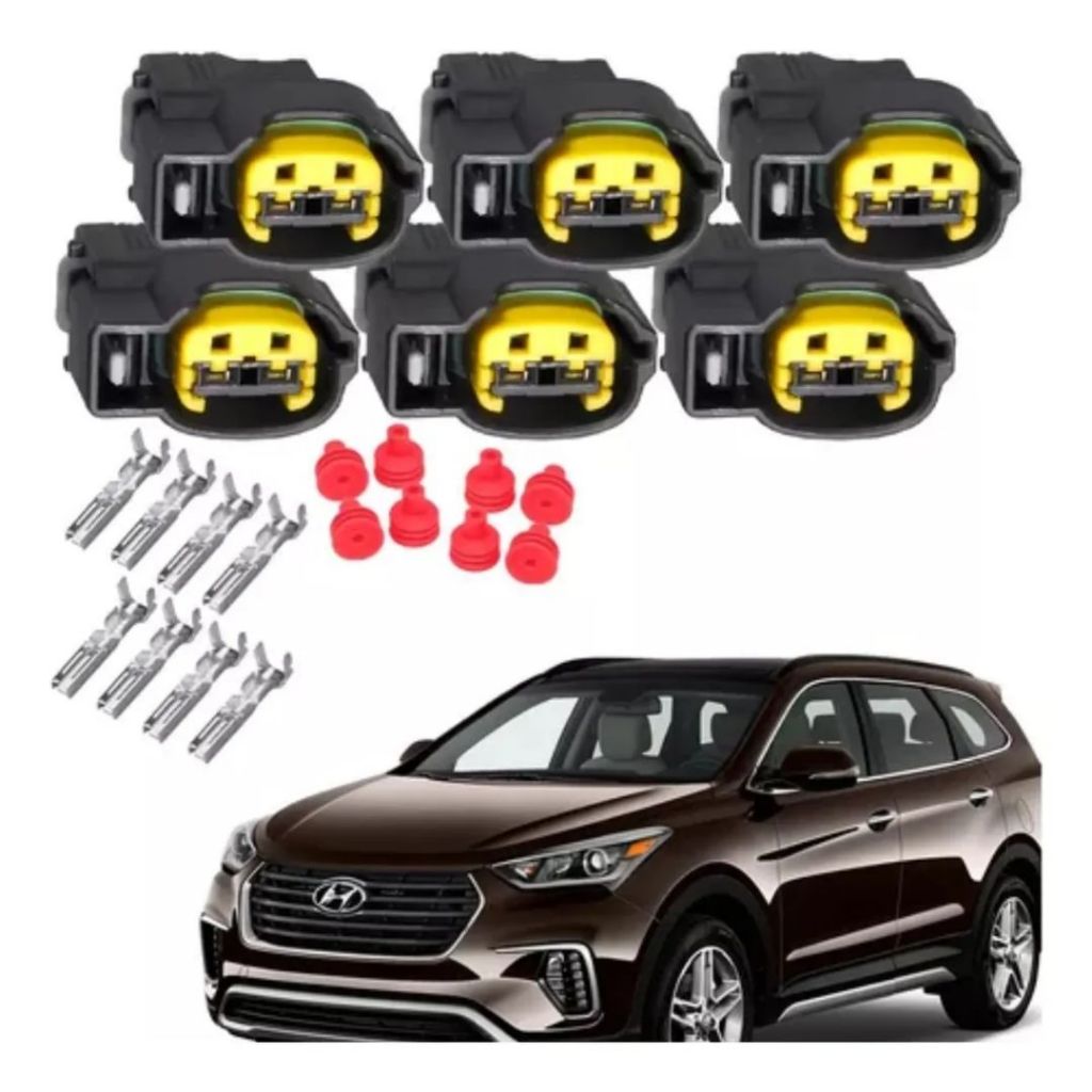 06 Plug Conector Bobina Ignição Hyundai Santa Fé 2.7 V6