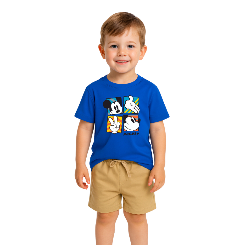 Conjunto Mickey Infantil Estampado Masculino Menino Malha em Algodão Premium Kit Camiseta + Short em Oferta na Shopee