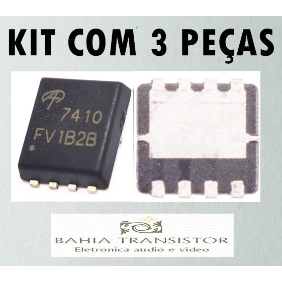 Ci Smd Aon7410 Aon 7410 Qfn-8 30v 24a  kit com 3 peças original