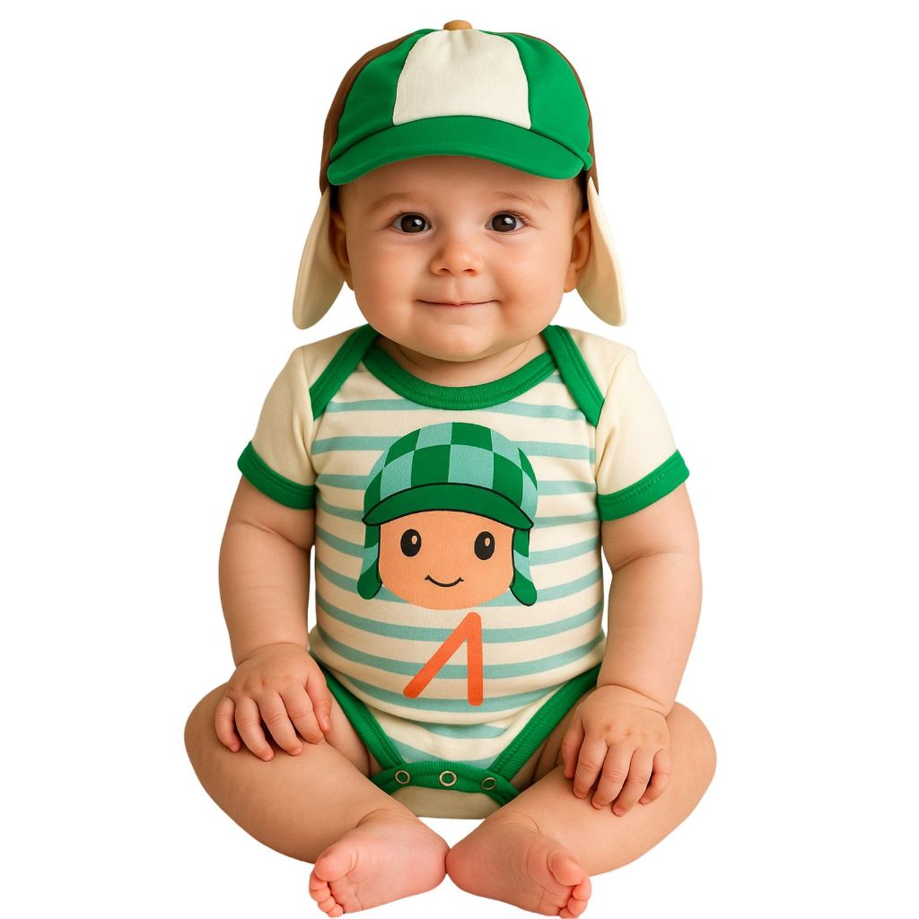 Body Chaves para Bebê Kit Body Estampado e Chapéu Temático Confortável e Divertido em Oferta na Shopee