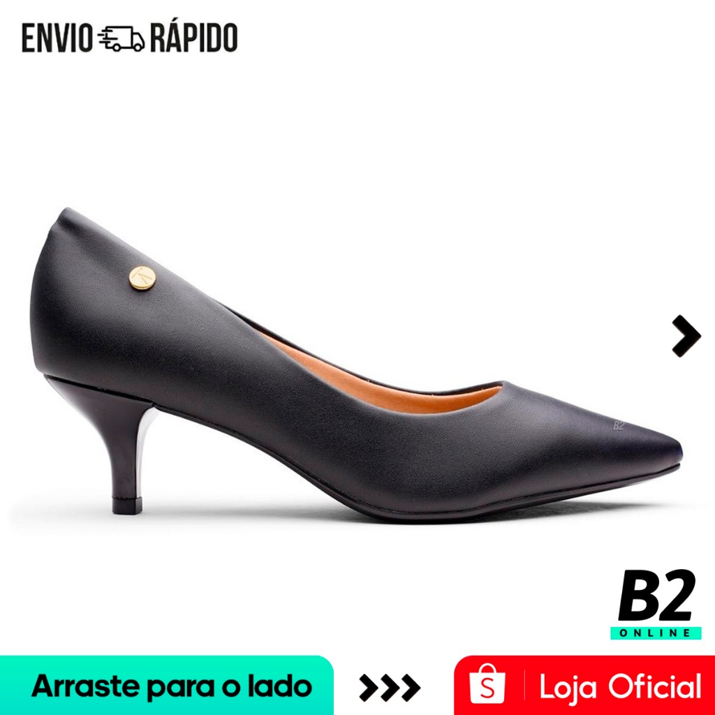 Scarpin Vizzano Bico Fino Salto Baixo Feminino Original com Nota Fiscal e Garantia