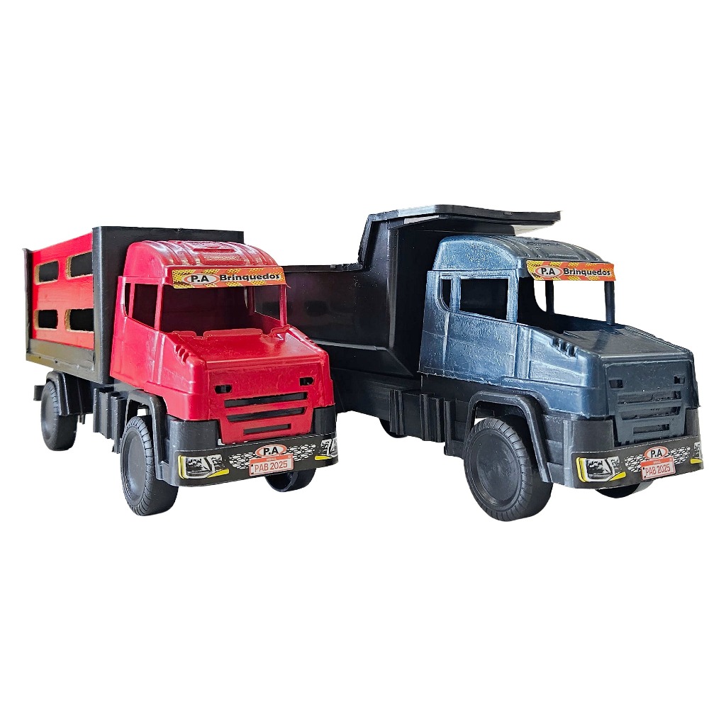 🚛🚚  Kit Mini Caminhão de Brinquedo Caçamba e Boi - Madeira e Plástico Cores Sortidas 🎁