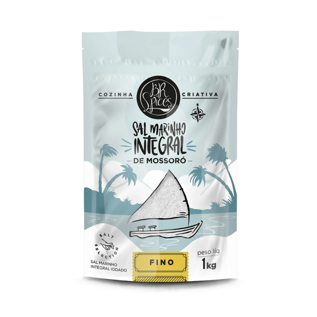 Sal Marinho BR Spices Integral De Mossoró Fino Pouch 1KG