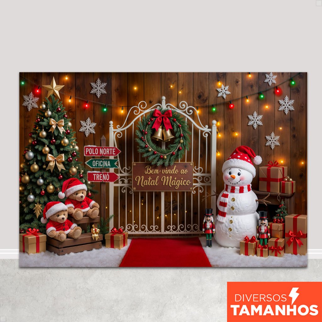 Fundo Fotográfico Natal Mágico para Fotos Painel Em Tecido Sublimado – FNT-833