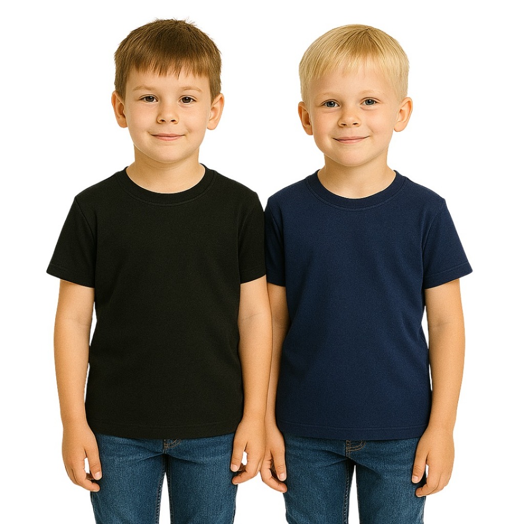 Kit 2 Camisetas Infantil Juvenil Masculinas 100% Algodão Premium Básicas Lisas em Oferta na Shopee