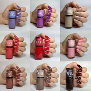 Kit 2 Esmaltes Efeito Gel 9ml – Brilho Intenso e Secagem Rápida Bella Brazil em Oferta na Shopee