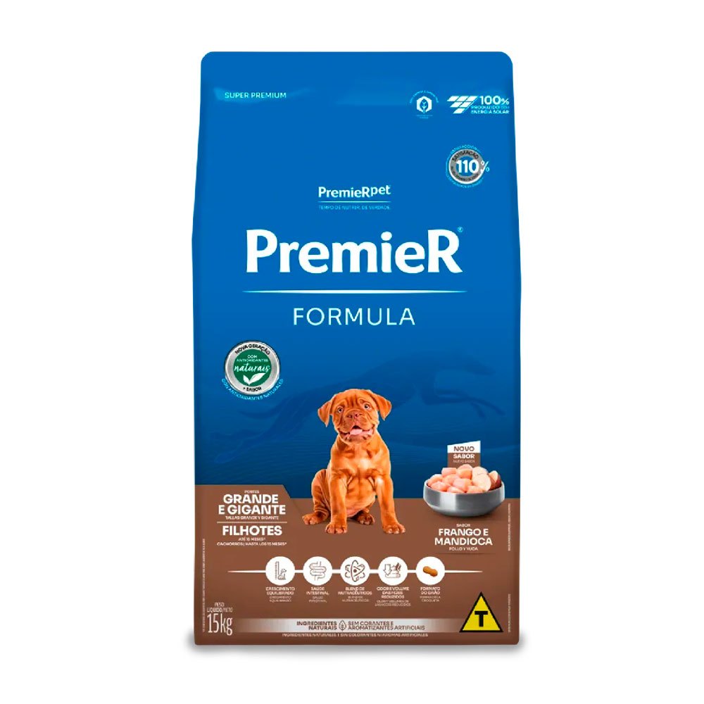 Ração Premier Fórmula Cães Filhotes Raças Grandes Frango 15kg em Oferta na Shopee