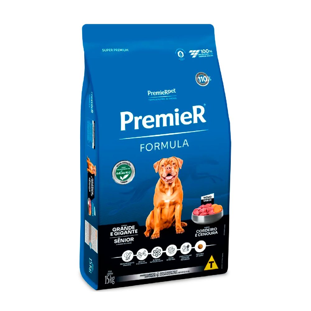 Ração Premier Fórmula Cães Sênior Porte Grande e Gigante Cordeiro 15kg