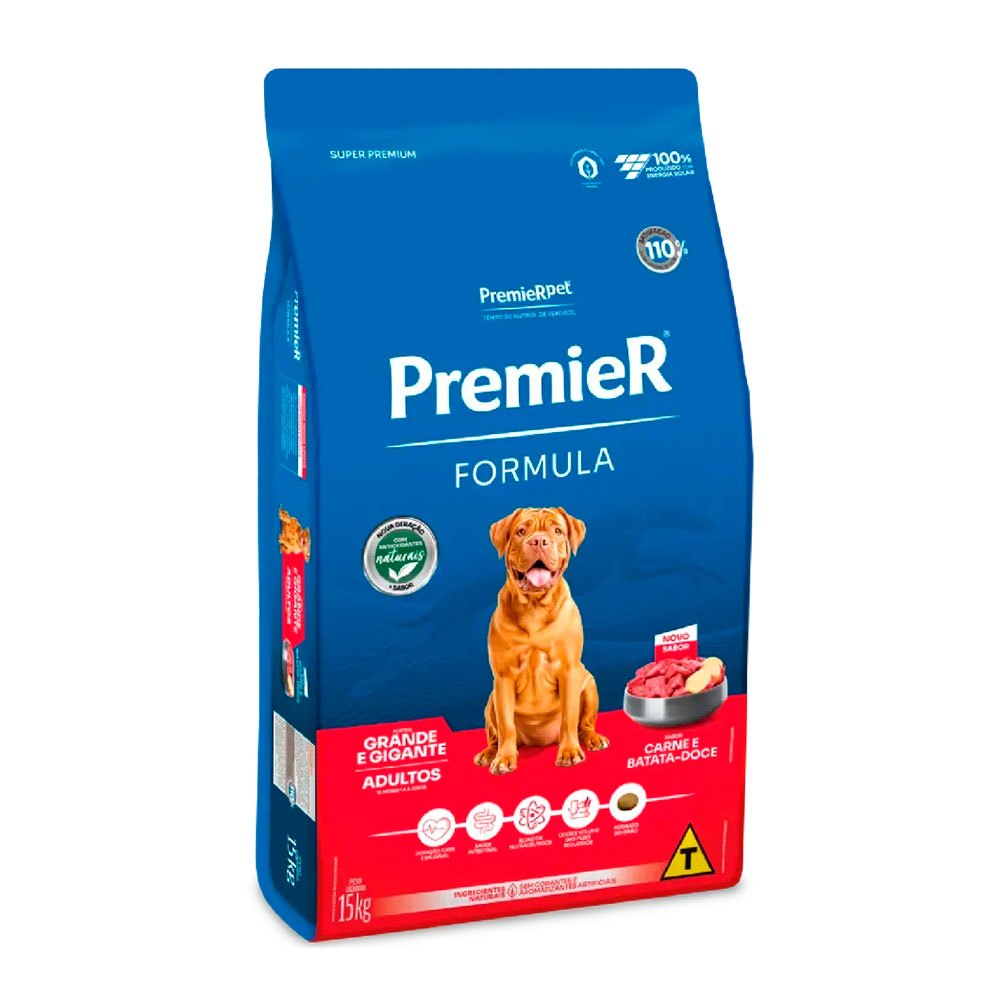 Ração Premier Fórmula Cães Adultos Porte Grande e Gigante Carne 15kg