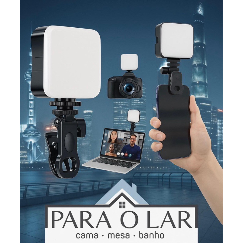Iluminação Fotográfica Noturna De Preenchimento LED Luz De Vídeo De Lâmpada Portátil De Fotografia Com Clip Com pilha