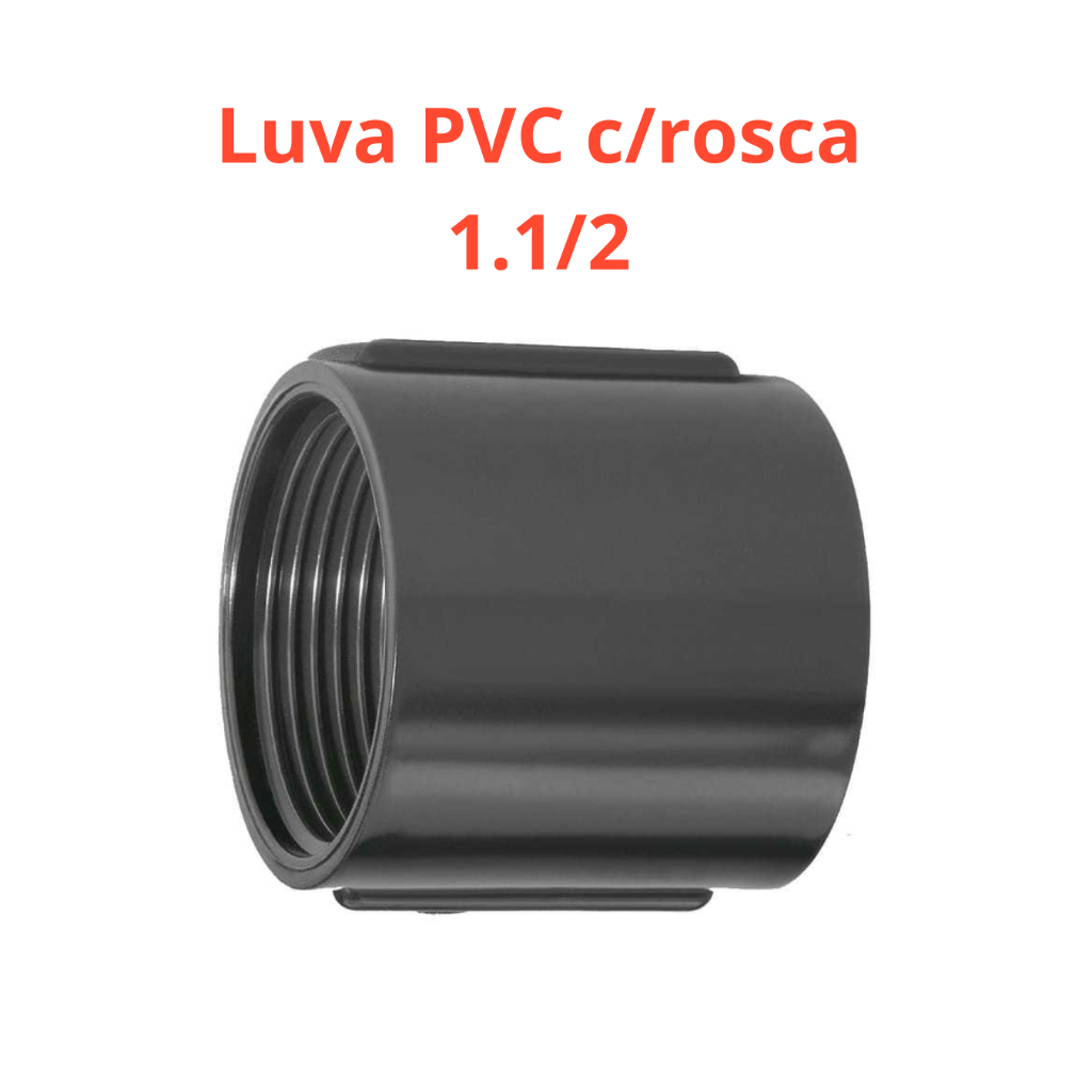 Luva Eletroduto Rosqueavel  PVC Preto 1.1/2