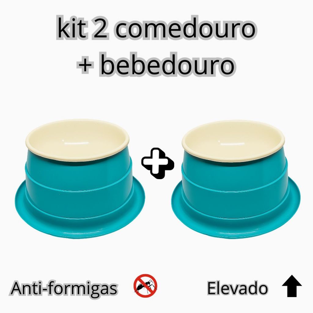 Kit 2 Comedouros Pet 400ml Antiformiga para Cães e Gatos | Durável e Fácil de Limpar ideal para pet