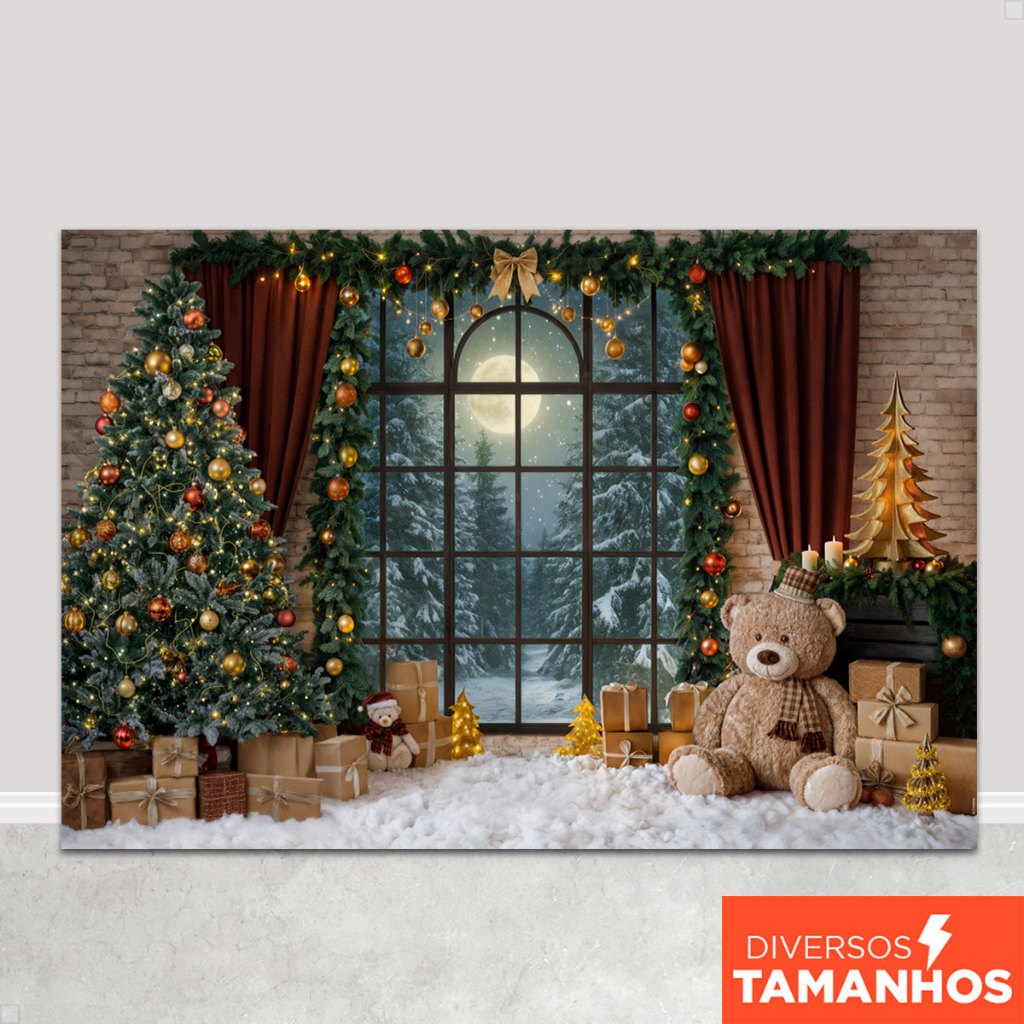 Painel Fundo Fotográfico Noite de Natal Em Tecido Sublimado para Fotos – C-708